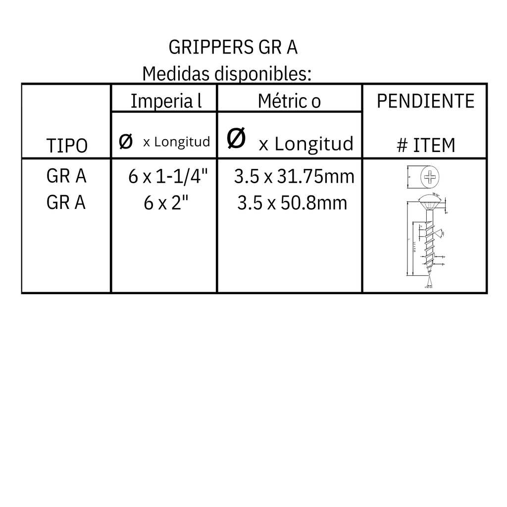 Tornillo para madera a aglomerado (GR A)