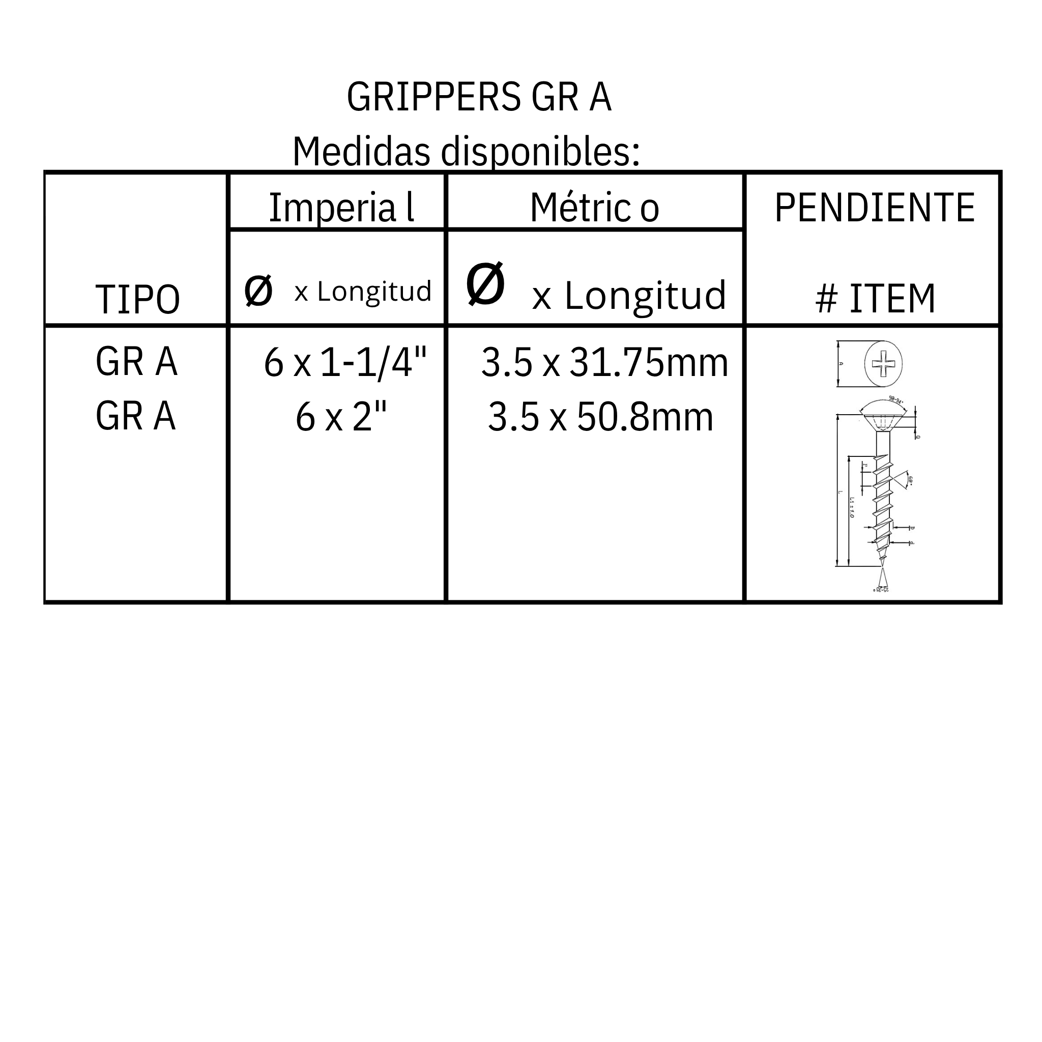 Tornillo para madera a aglomerado (GR A)