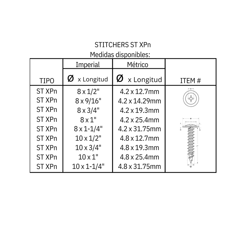 Tornillo para panel de yeso (ST XP N)