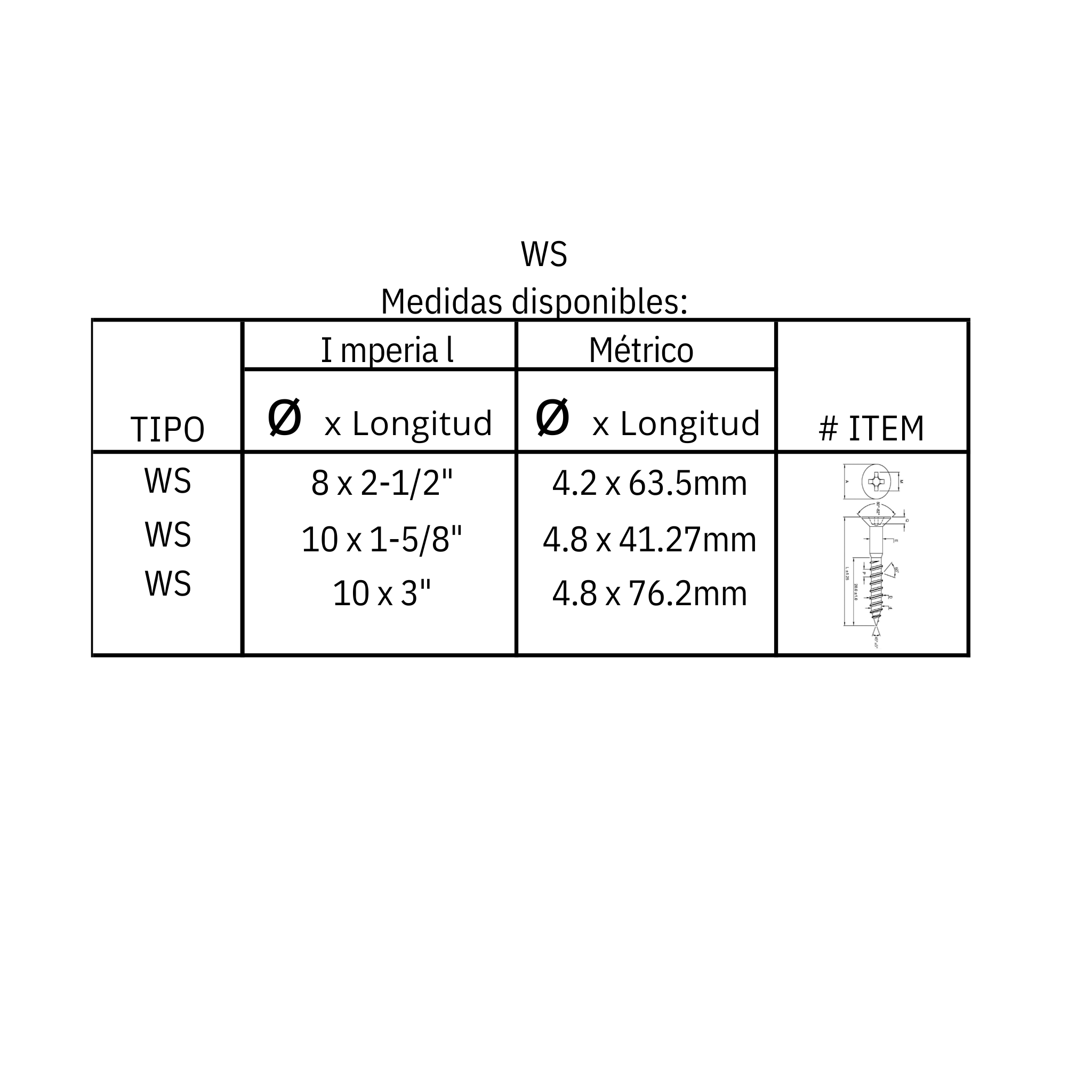 Tornillo para madera a aglomerado WS