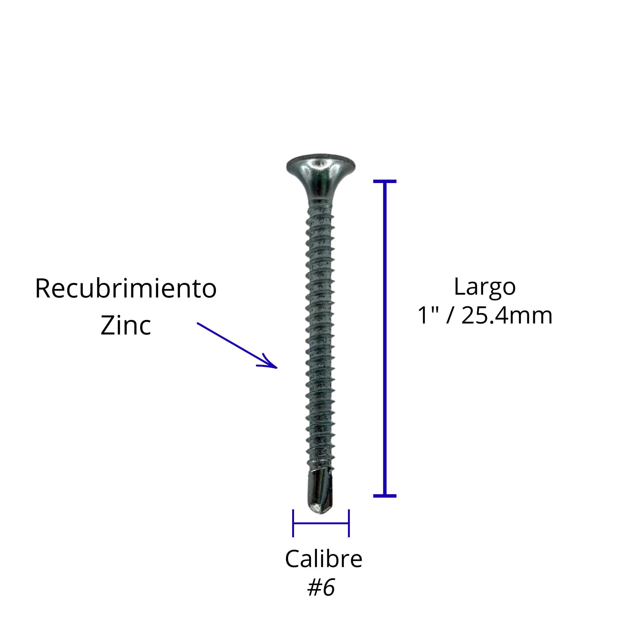 Tornillo Pija Punta Broca Para Metal DR 6x1" 500 y 1,000 piezas