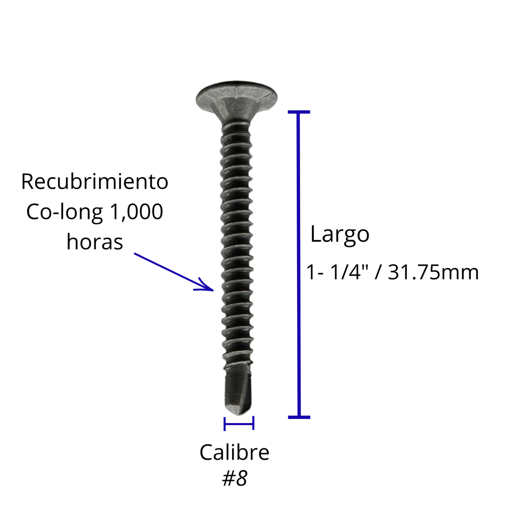 Pija Punta Broca Para Fibrocemento 8×1-1/4 Pro-plus" Bolsa 500 pzas