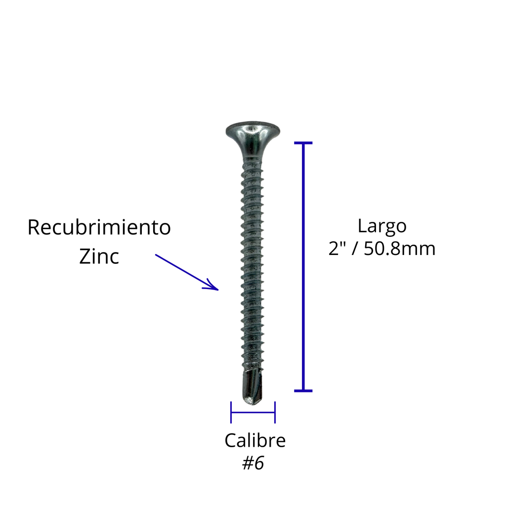 Tornillo Pija Punta Broca Para Metal 6x2 Pro-plus bolsa con 500 piezas