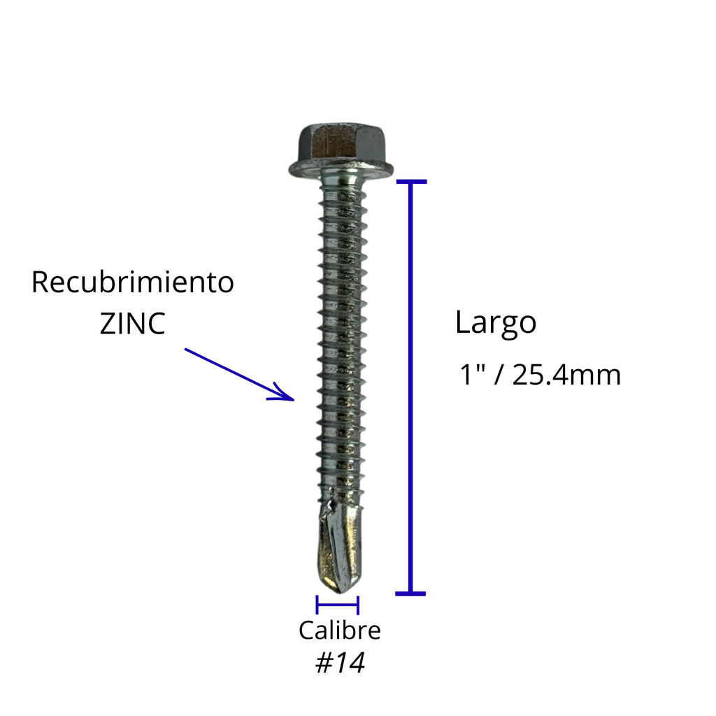 Tornillo Pija Hexagonal Punta Broca 14x1 Pro-plus Bolsa 500 piezas